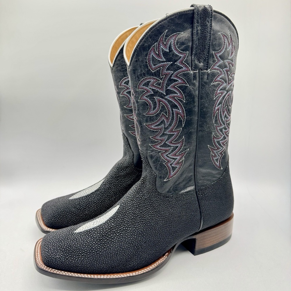 Cody James Stingray Boots Men's Size 12 D Black Leather Exotic Genuine